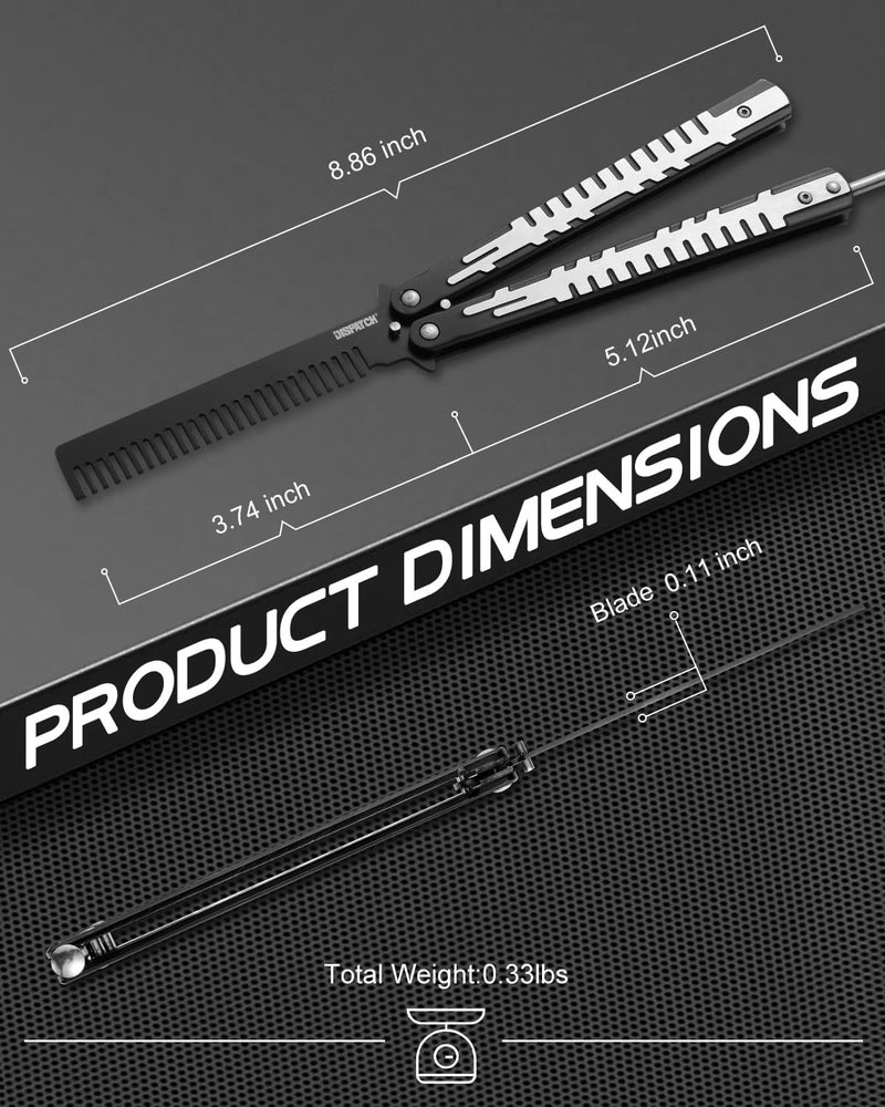 Dispatch Stainless Steel Practice Comb Trainer Knife, Comb Knife Trainer Tool without Sharp Blade for Sport Outdoor Use - Image 2